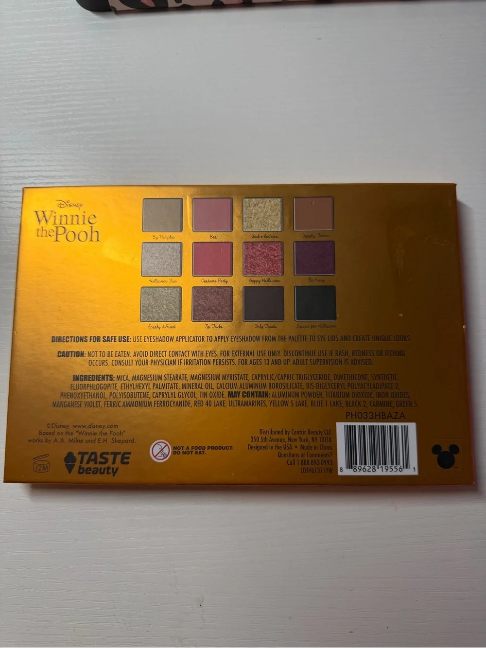 Disney Winnie the Pooh Halloween Eyeshadow Palette - Orange & Black